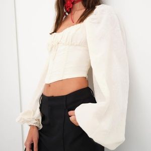 For Love & Lemons Janet Long Sleeve Corset Top